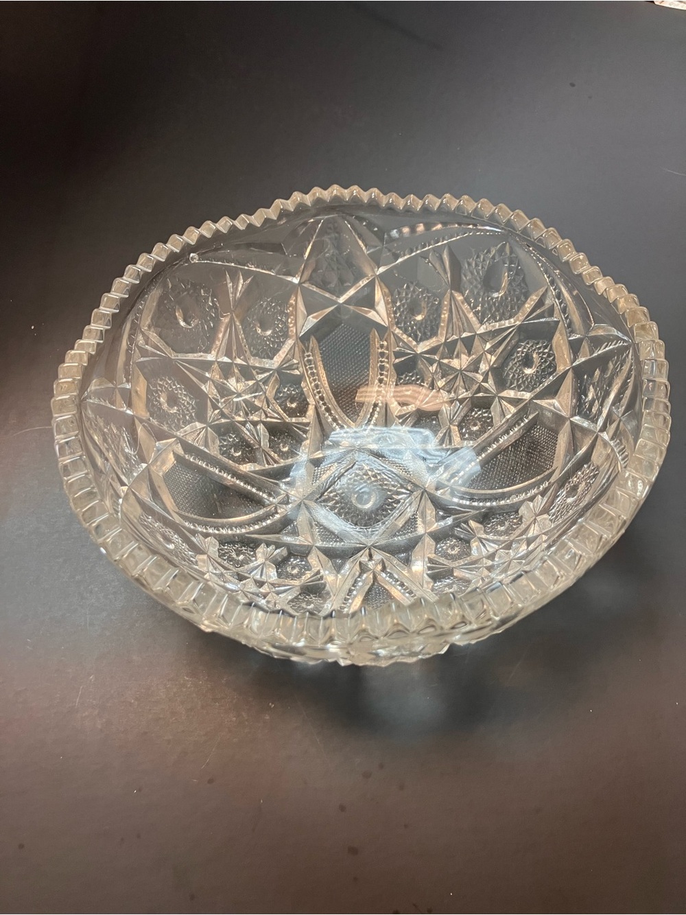 Clear Cut Glass Decorative Bowl - Clear